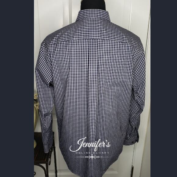 3/$25 Jos. A. Bank Men's Blue White Check Casual Shirt Size Large - Picture 6 of 10
